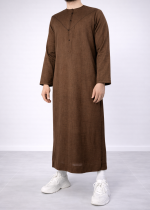 Emirati Qamis “Premium” Bruin van Djellaba Mannen